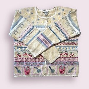 Vintage Heirloom Collection Cottagecore Cardigan Sweater | Embroidered